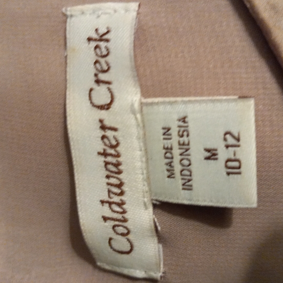 Coldwater Sz 10/12, Beige Tunic w/ pleated Front & Sequins - Picture 6 of 7